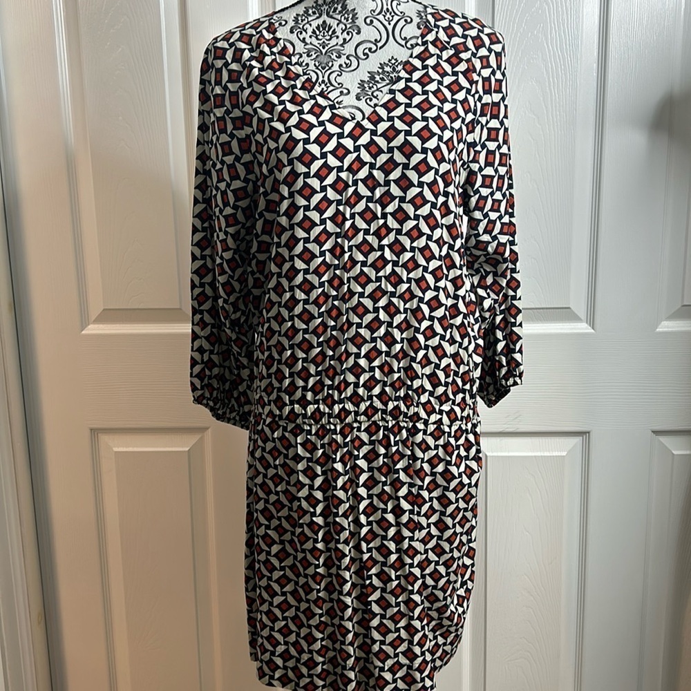 QMack Blue Orange Drop Waist Dress S